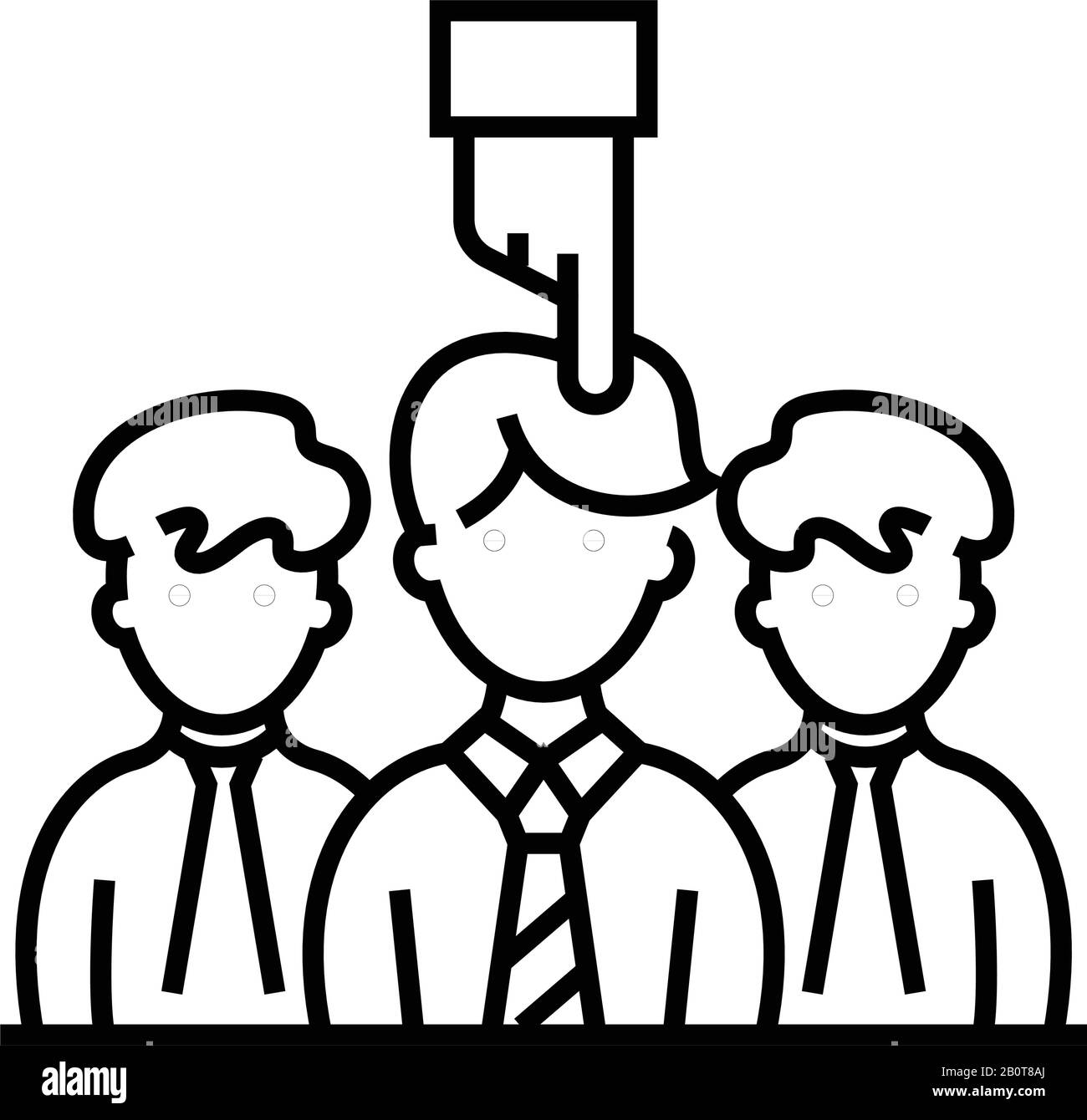 Icône de ligne de sélection du candidat, signe concept, illustration ...
