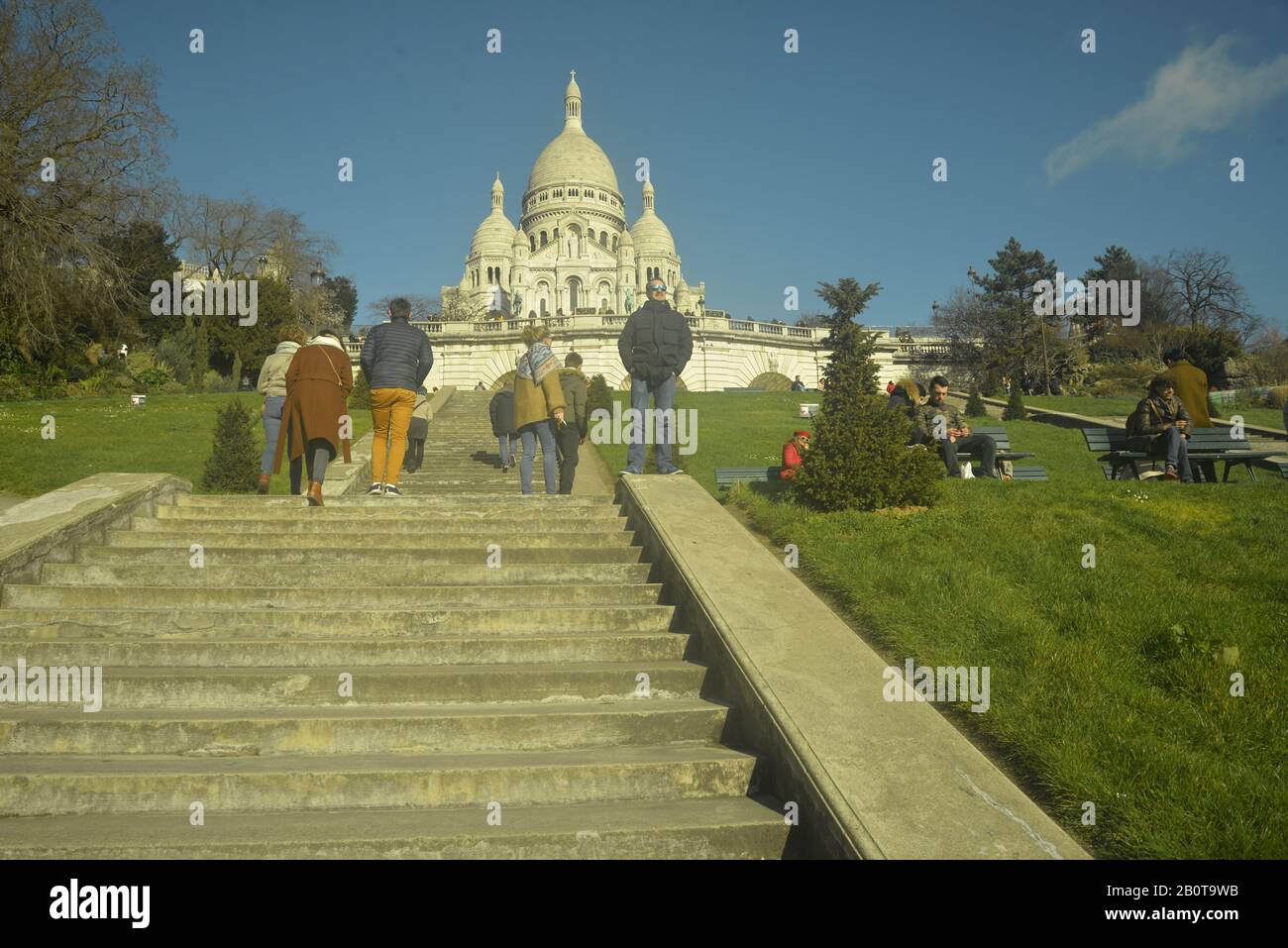 Escalier jusqu'au Sacré-cœur de Paris, pasakdek Banque D'Images