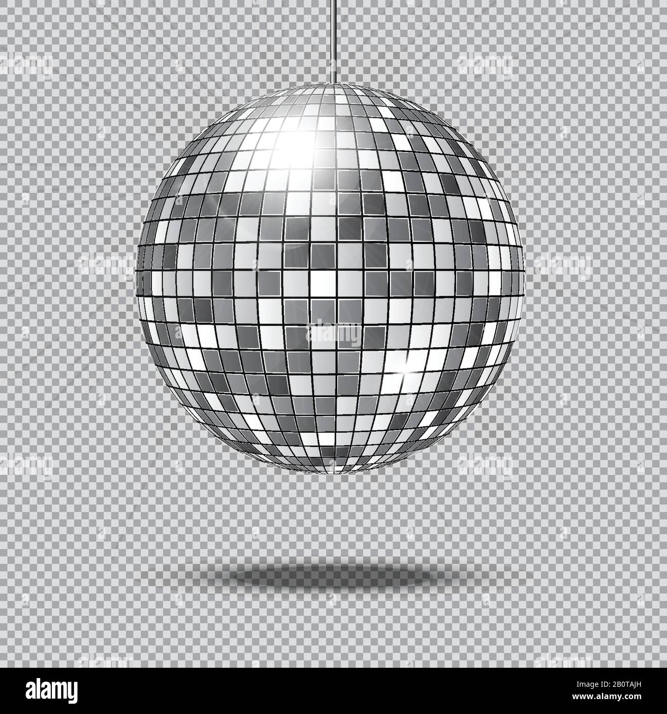 Miroir glitter disco ball illustration vectorielle. Boule pailletée disco pour la décoration du club, le brillant et le ballon brillant Illustration de Vecteur