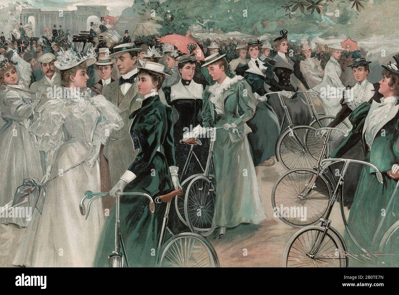 CYCLISTES À LA MODE À HYDE PARK EN 1896 Banque D'Images