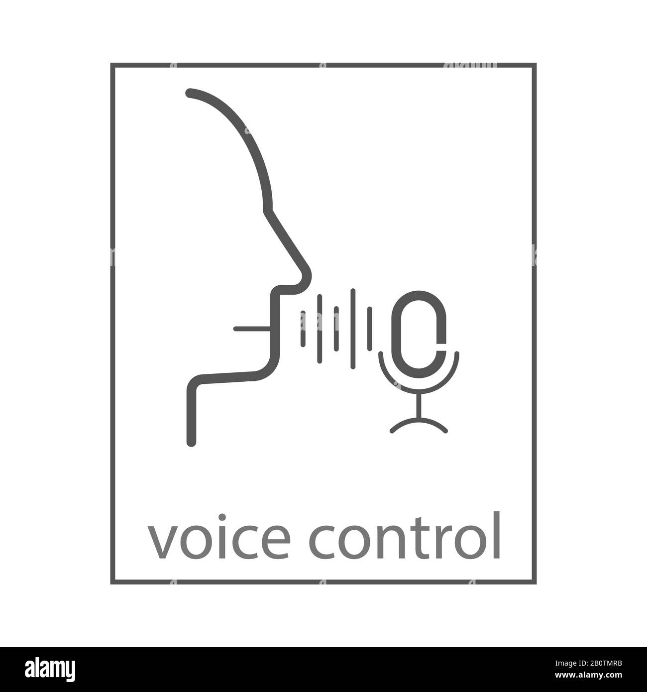 Icône de ligne de vecteur d'identité vocale. Reconnaître le signe du système audio. Symbole biométrique VoiceOver. Silhouette de l'homme et onde sonore avec pictogramme micro. Vecteur Illustration de Vecteur