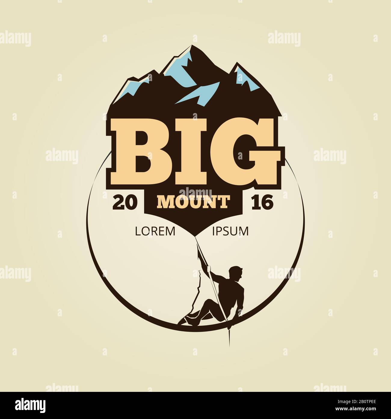 Logo vintage Mountain climbling - badge d'activité sportive. Badge vintage aventure, illustration vectorielle Illustration de Vecteur
