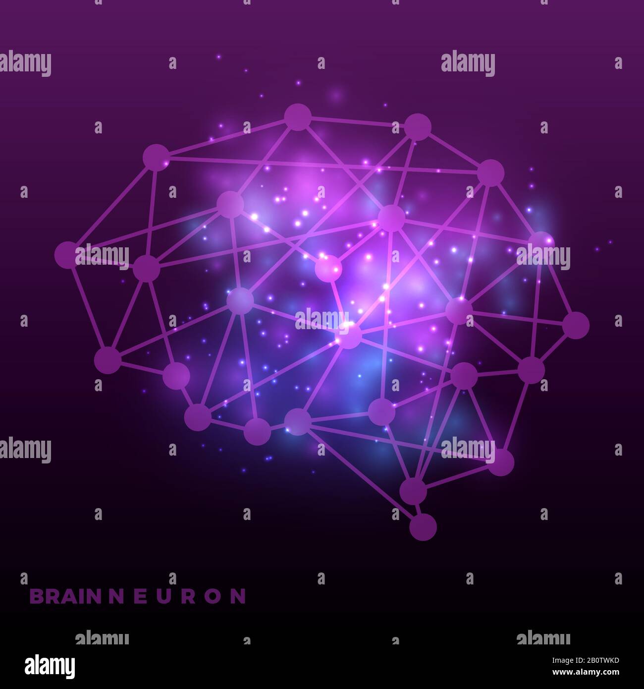 Réseau neuronal abstrait du cerveau et base de l'univers. Neurones du cerveau net, illustration vectorielle Illustration de Vecteur