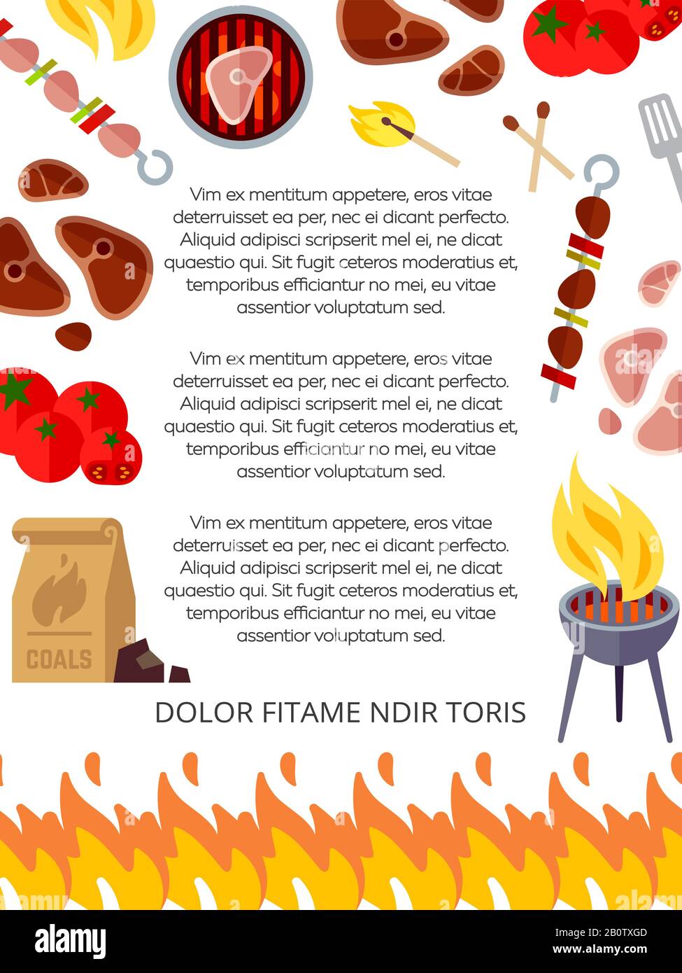 Motif barbecue ou affiche barbecue. Bannière d'été pique-nique. Illustration vectorielle Illustration de Vecteur