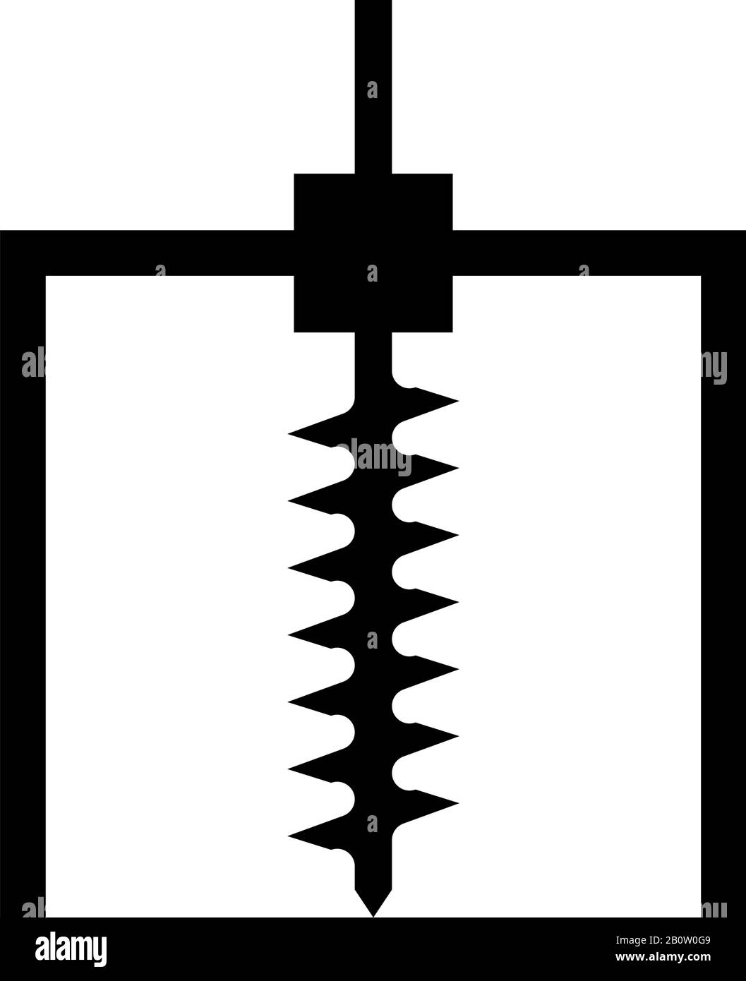 Engin de forage alésage pour l'industrie des mines terrestres concept de mouillage géologique icône de vis sans fin illustration vectorielle de couleur noire image simple de style plat Illustration de Vecteur
