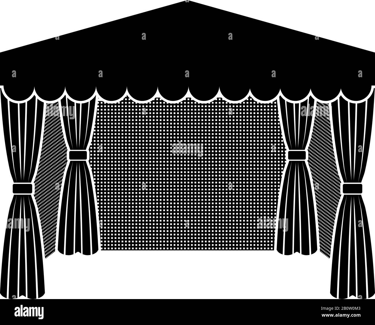 Pavillon pour shopping tente d'affaires Marquee pour l'icône de publicité noir illustration vectorielle style plat image simple Illustration de Vecteur