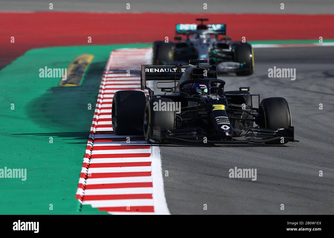 Daniel Ricciardo de Renault au cours de la troisième journée de tests pré-saison au circuit de Barcelone - Catalunya. Banque D'Images