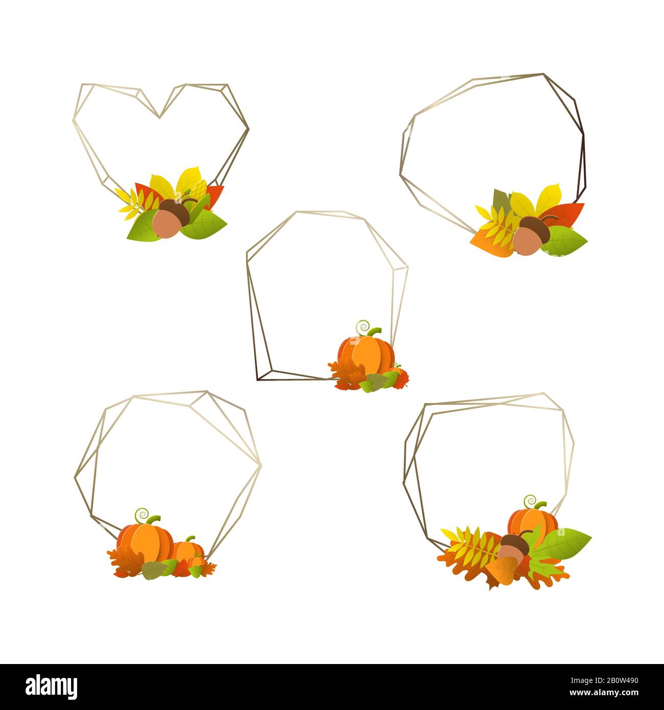Jeu d'icônes vectorielles colorées pour feuilles d'automne Illustration de Vecteur