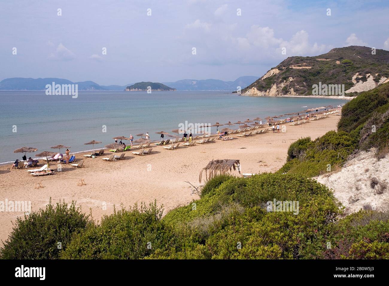 Plage de Gerakas, plage touristique restreinte, parc marin et plage de nidification pour les tortues de mer, île de Zakynthos, Grèce Banque D'Images