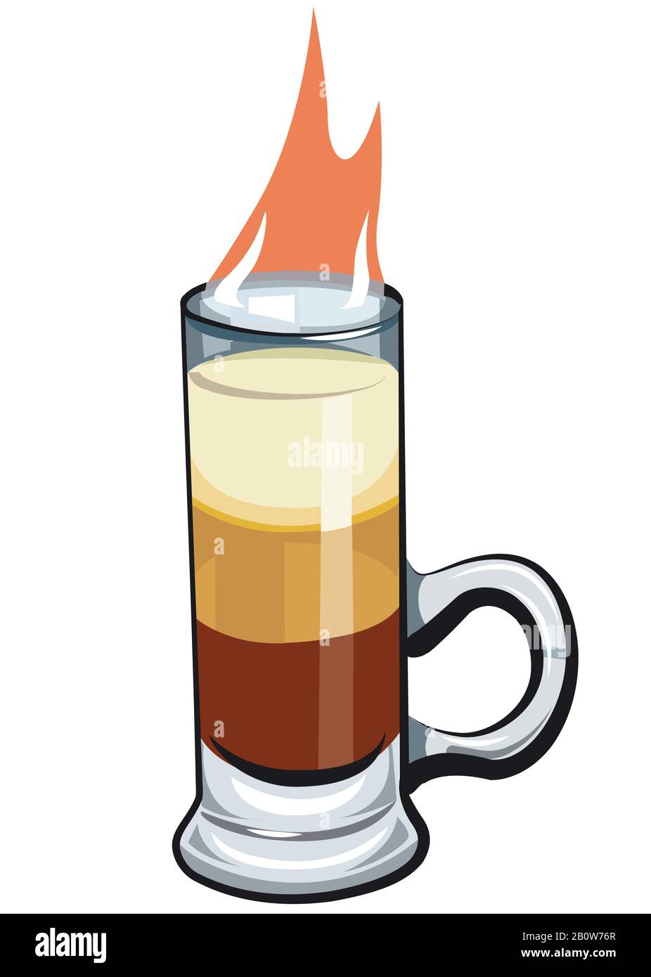 Illustration du cocktail fort d'alcool B 52 Illustration de Vecteur
