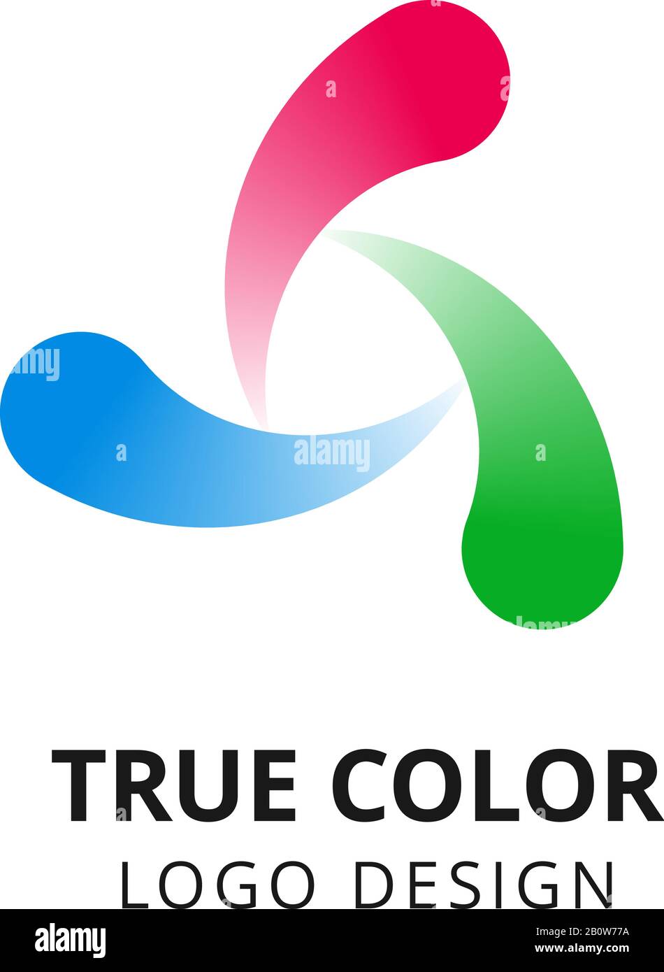 Logo Swirl circulaire. Emblème abstrait rond coloré. Conception isolée à vecteur de spirale couleur véritable Illustration de Vecteur