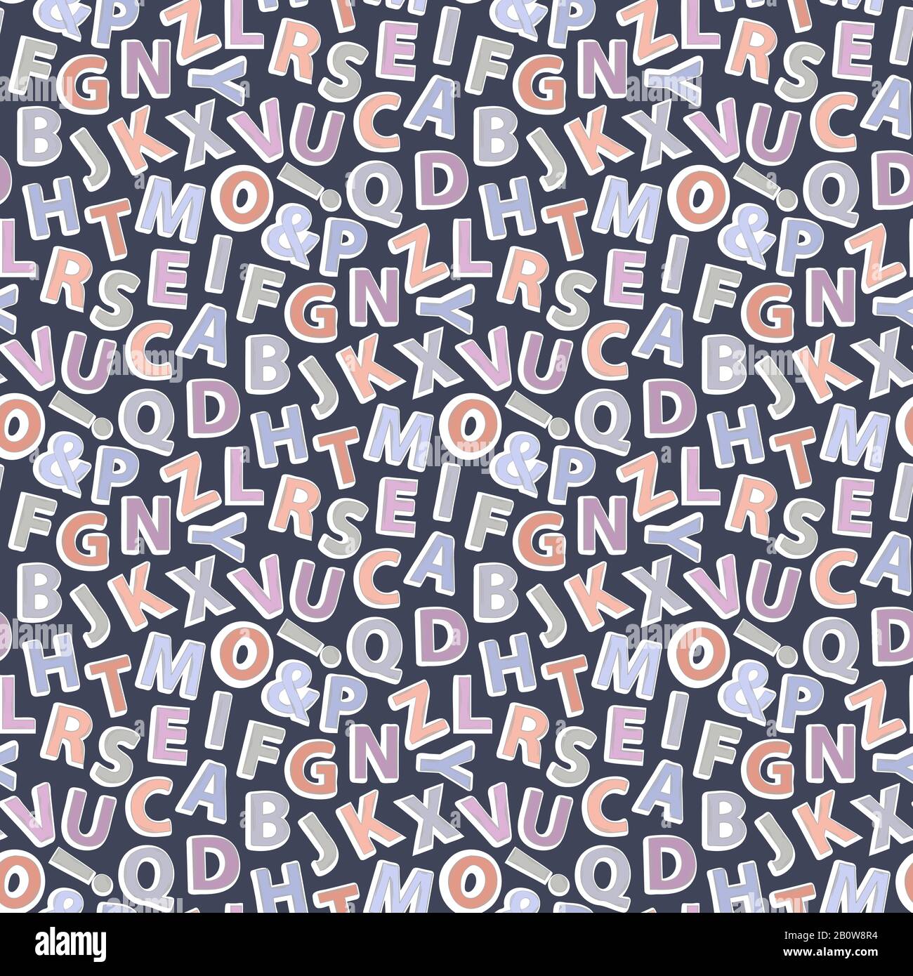 Motif vectoriel sans couture avec alphabet Illustration de Vecteur