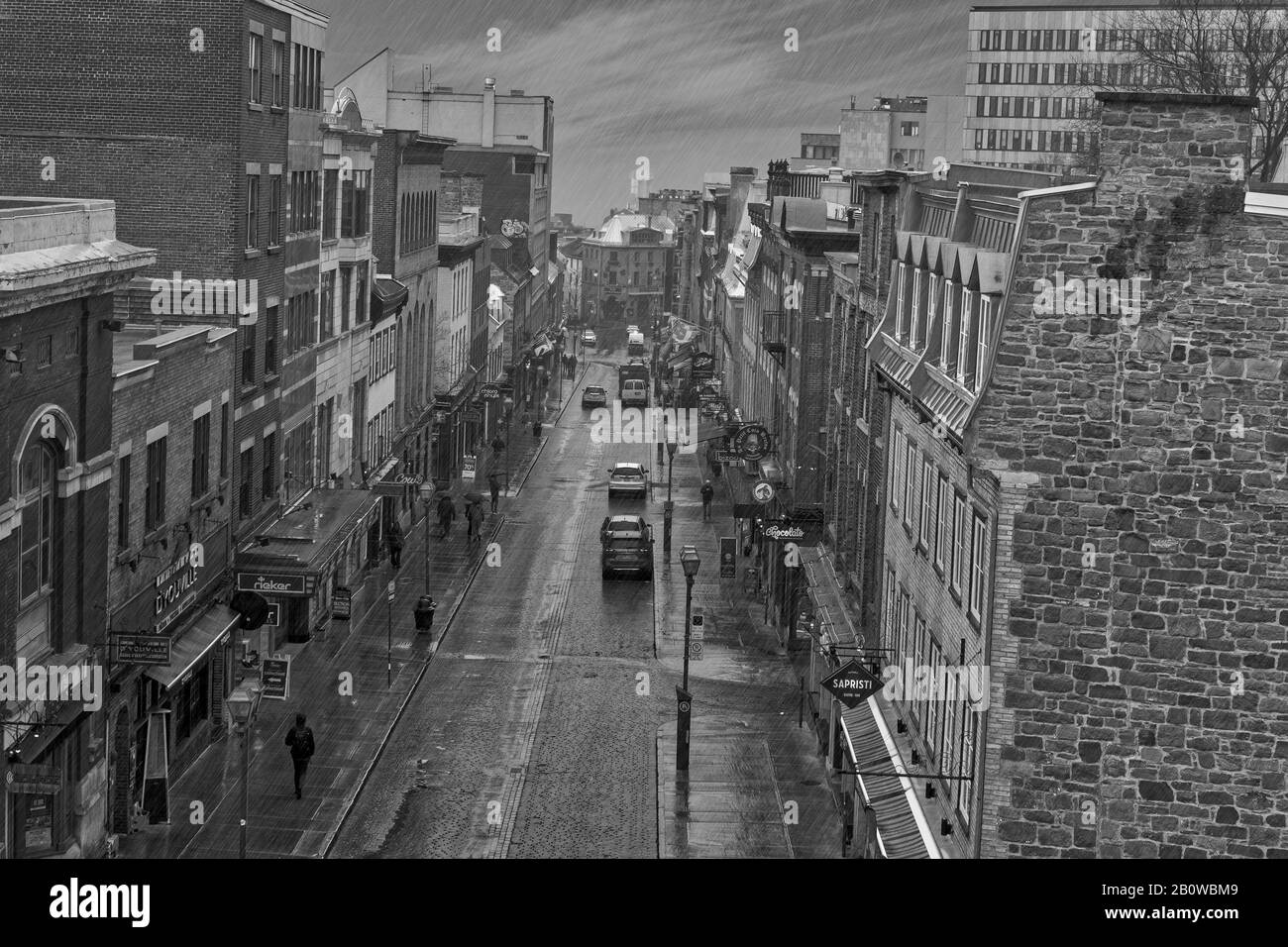 Centre de Québec sous la pluie Banque D'Images