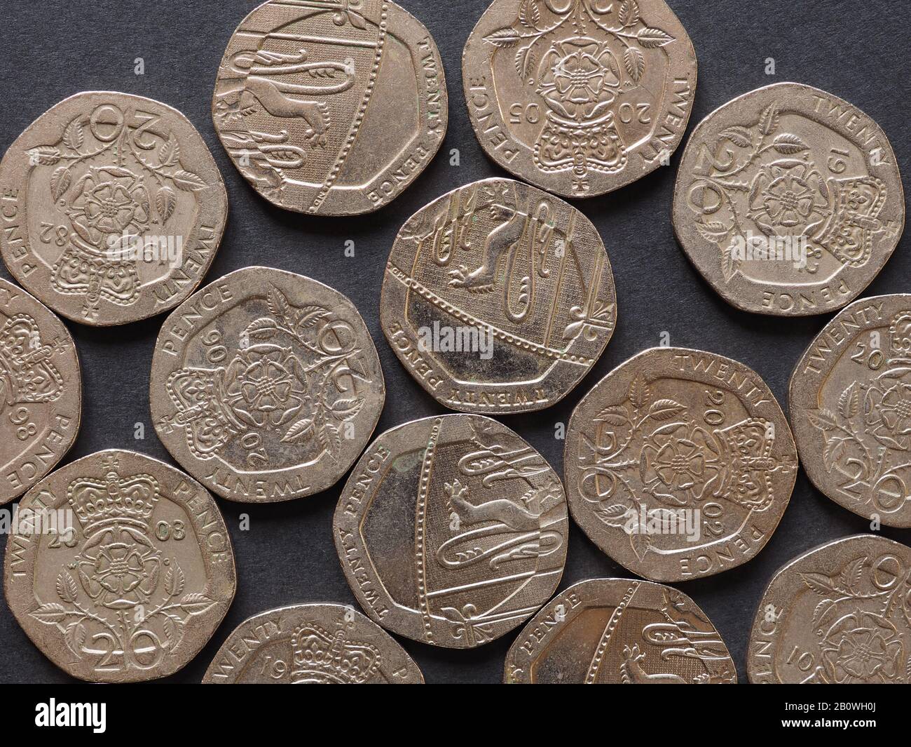 20 pence monnaie (GBP), monnaie du Royaume-Uni Banque D'Images
