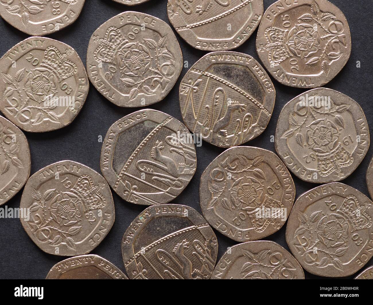 20 pence monnaie (GBP), monnaie du Royaume-Uni Banque D'Images