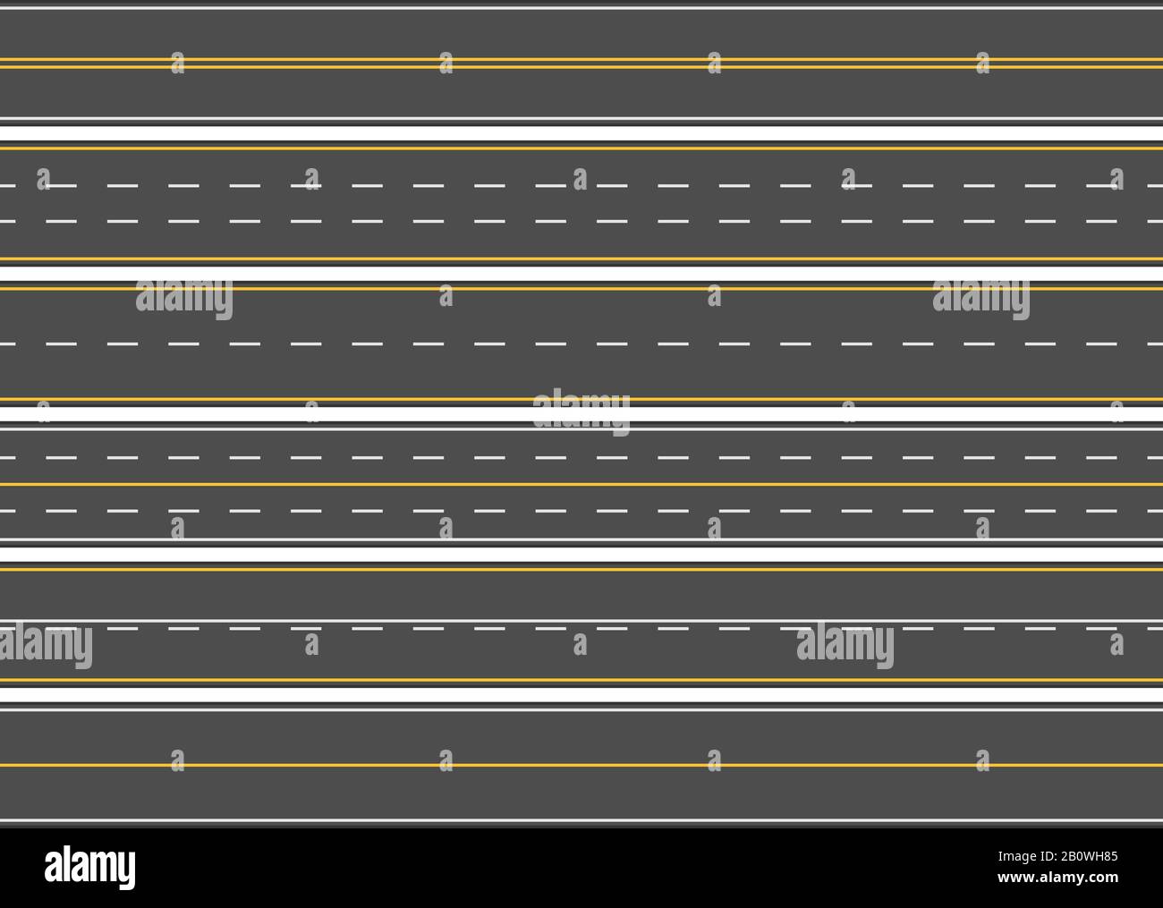 Marquage route. Routes asphaltées droites horizontales, voies routières modernes ou autoroutes vides marquages illustrations vectorielles Illustration de Vecteur