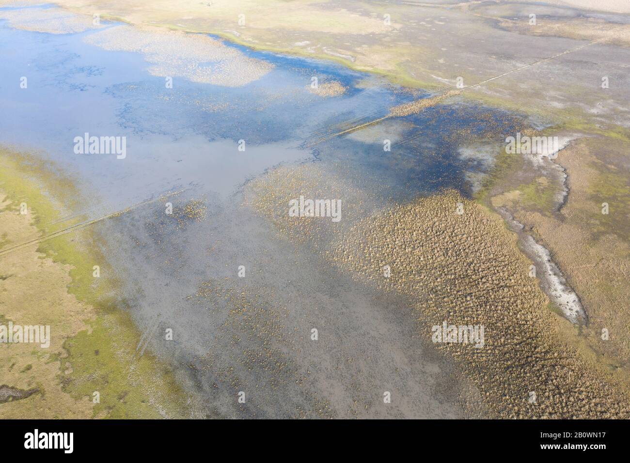 salin, méditerranée, midi, europe, outils agricoles, sel, nature, pêche, riz, lagon, calme, été, horizon, palenque, bleu, fermier, eau, texture, Banque D'Images