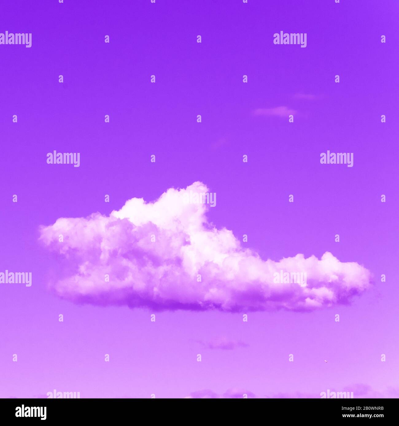 Nuage unique dans le ciel bleu-violet Banque D'Images