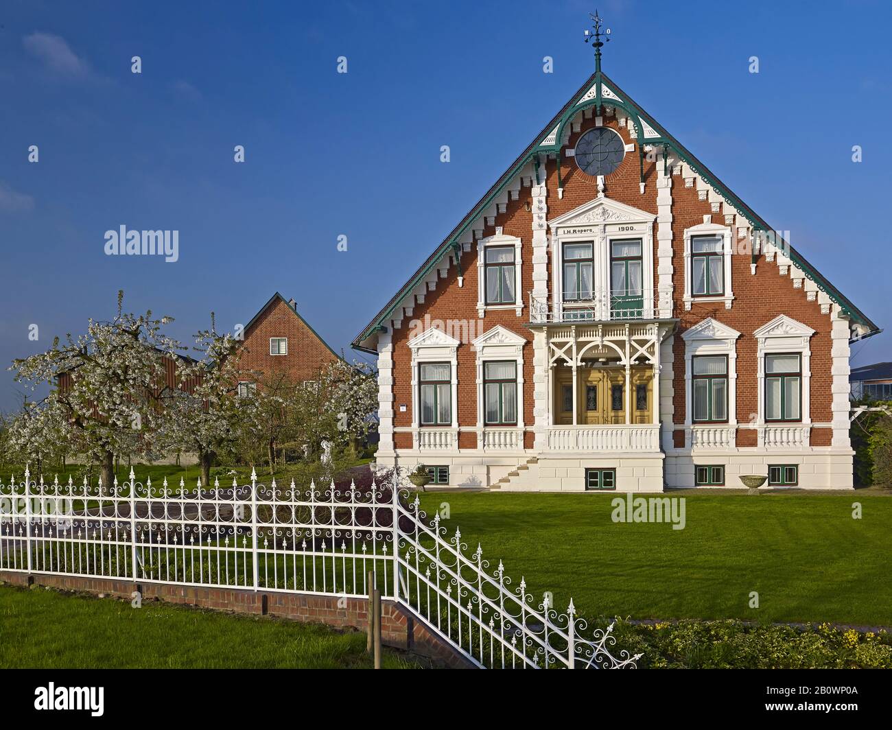 Maison Près De Borstel, Quartier De Jork, Altes Land, Landkreis Stade, Basse-Saxe, Allemagne, Europe Banque D'Images