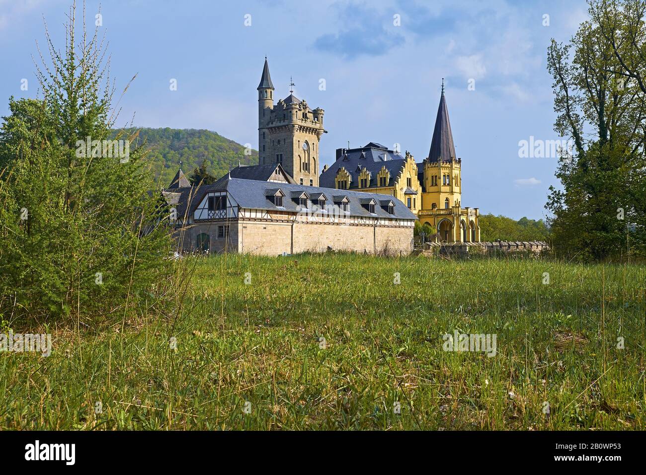 Château De Rothestein Au-Dessus De La Vallée De La Werra, Près De Bad Soden-Allendorf, Hesse, Allemagne, Europe Banque D'Images