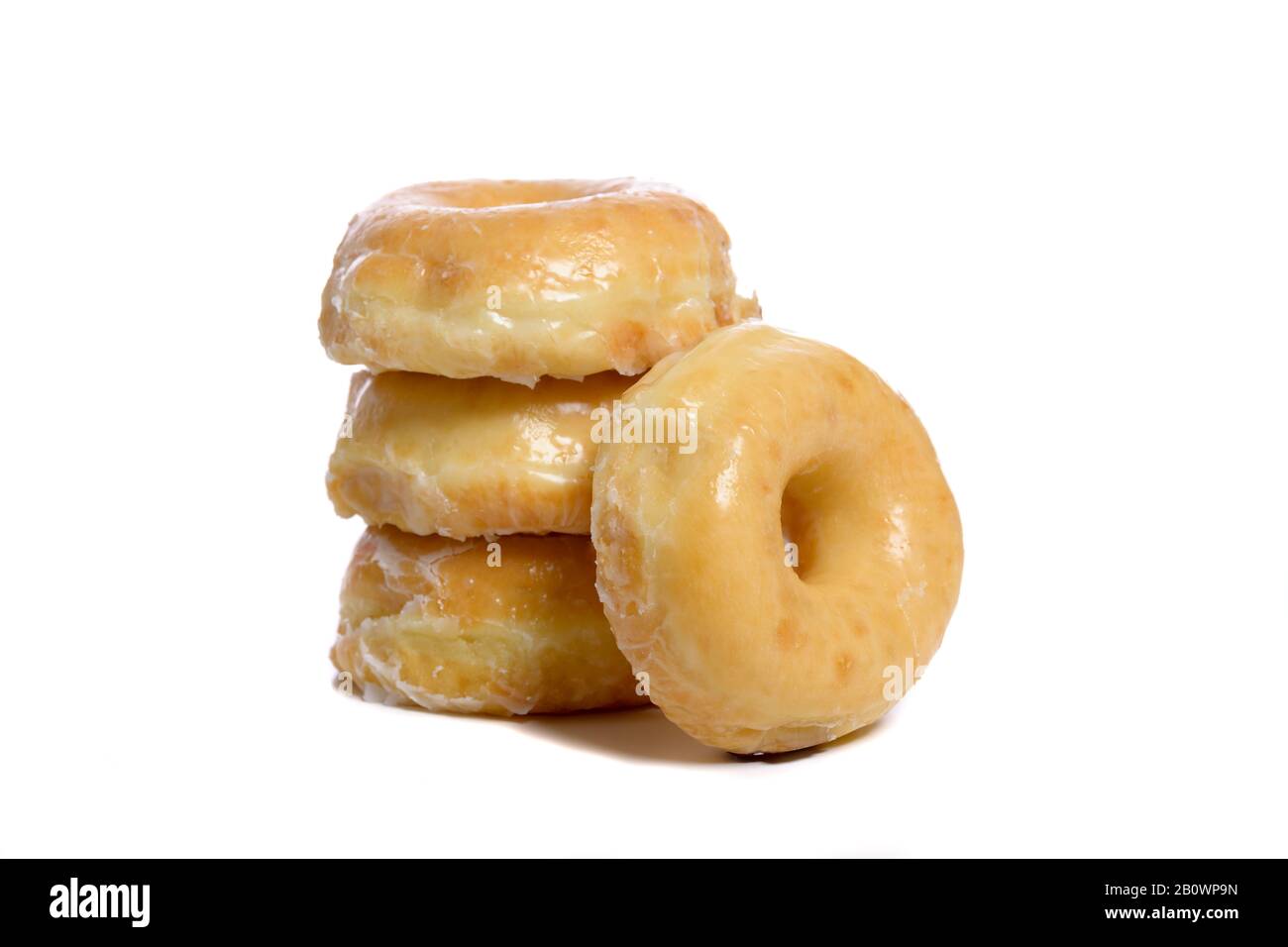 Plusieurs beignets glacés sur fond blanc Banque D'Images