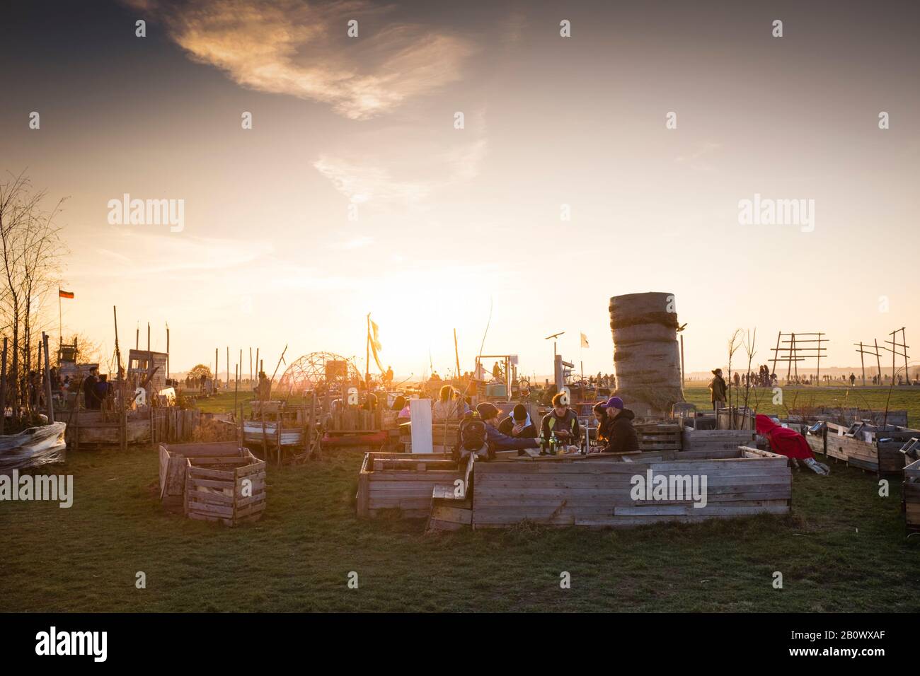 Jardin de quartier Schillerkiez, jardinage urbain sur Tempelhofer Freiheit, Parc Tempelhofer sur l'ancien aérodrome de Tempelhof, Tempelhof, Berlin, Allemagne, Europe Banque D'Images