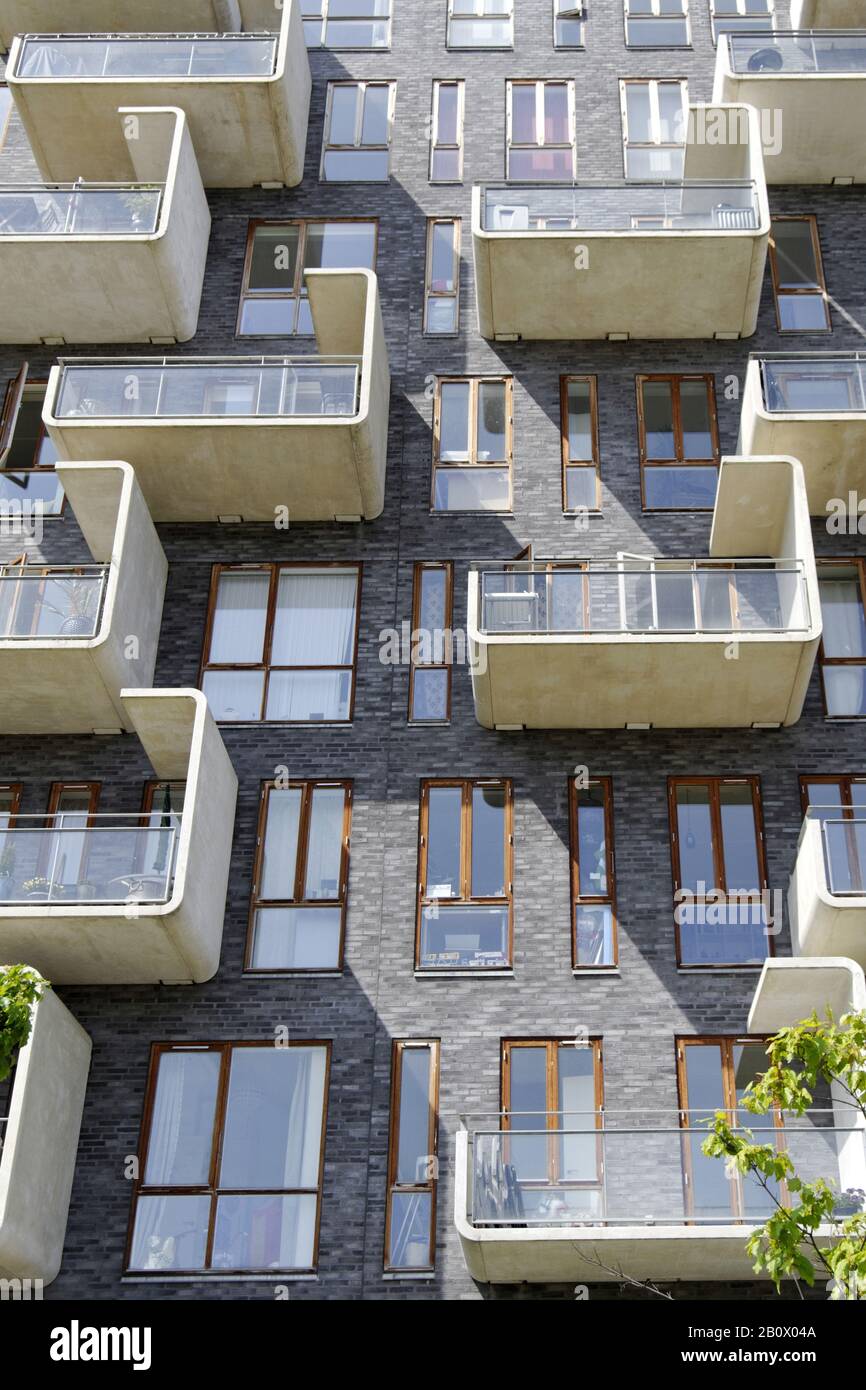 Architecture moderne, construction de logements, Örestad, Amager Island, Copenhague, Danemark, Scandinavie, Banque D'Images