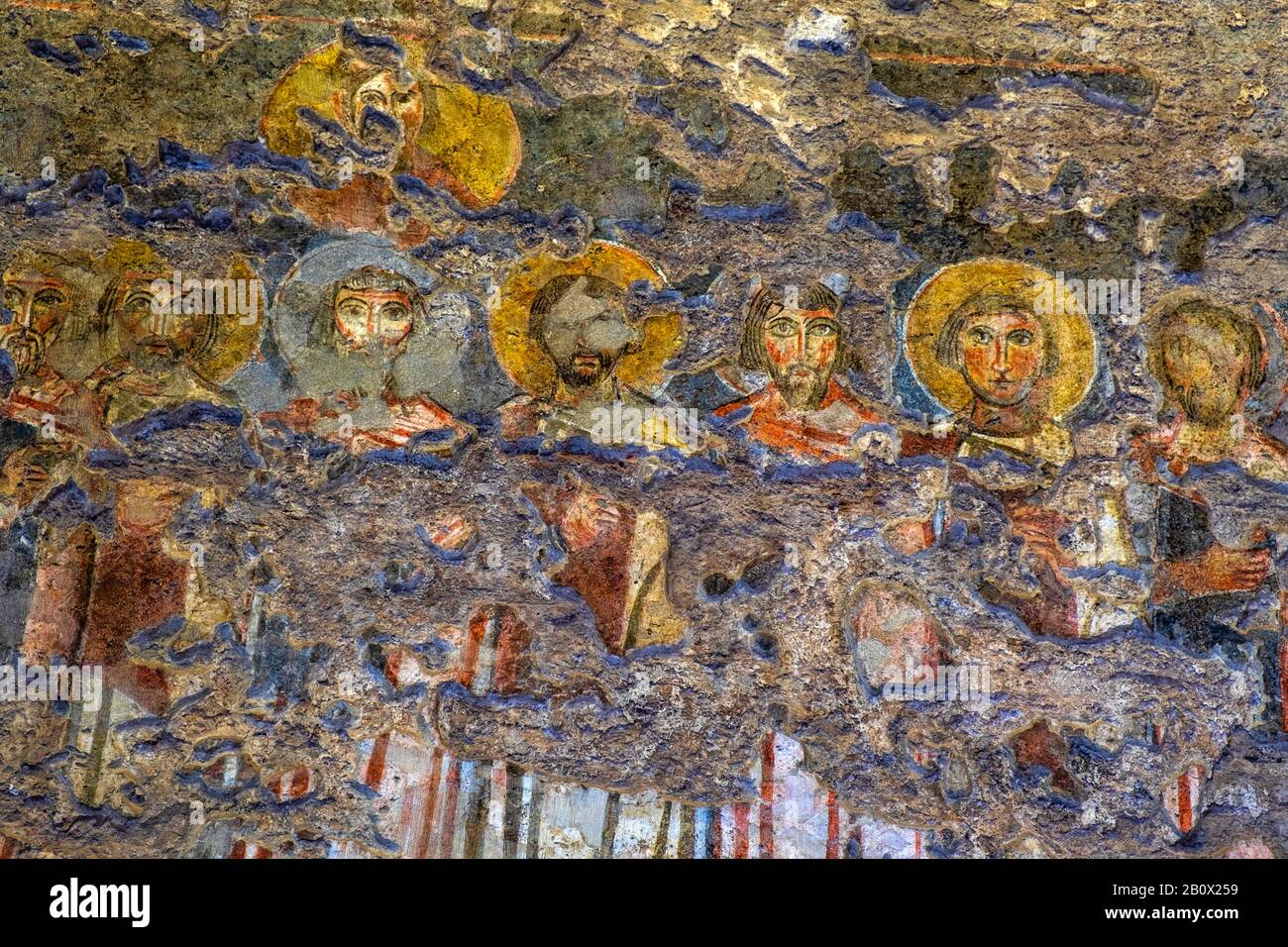 16 Janvier 2017.Église Ancienne De Sainte Marie (Santa Maria Antiqua) Dans Le Forum Romain. Fresques byzantines, 6ème siècle. Rome, Italie. Banque D'Images