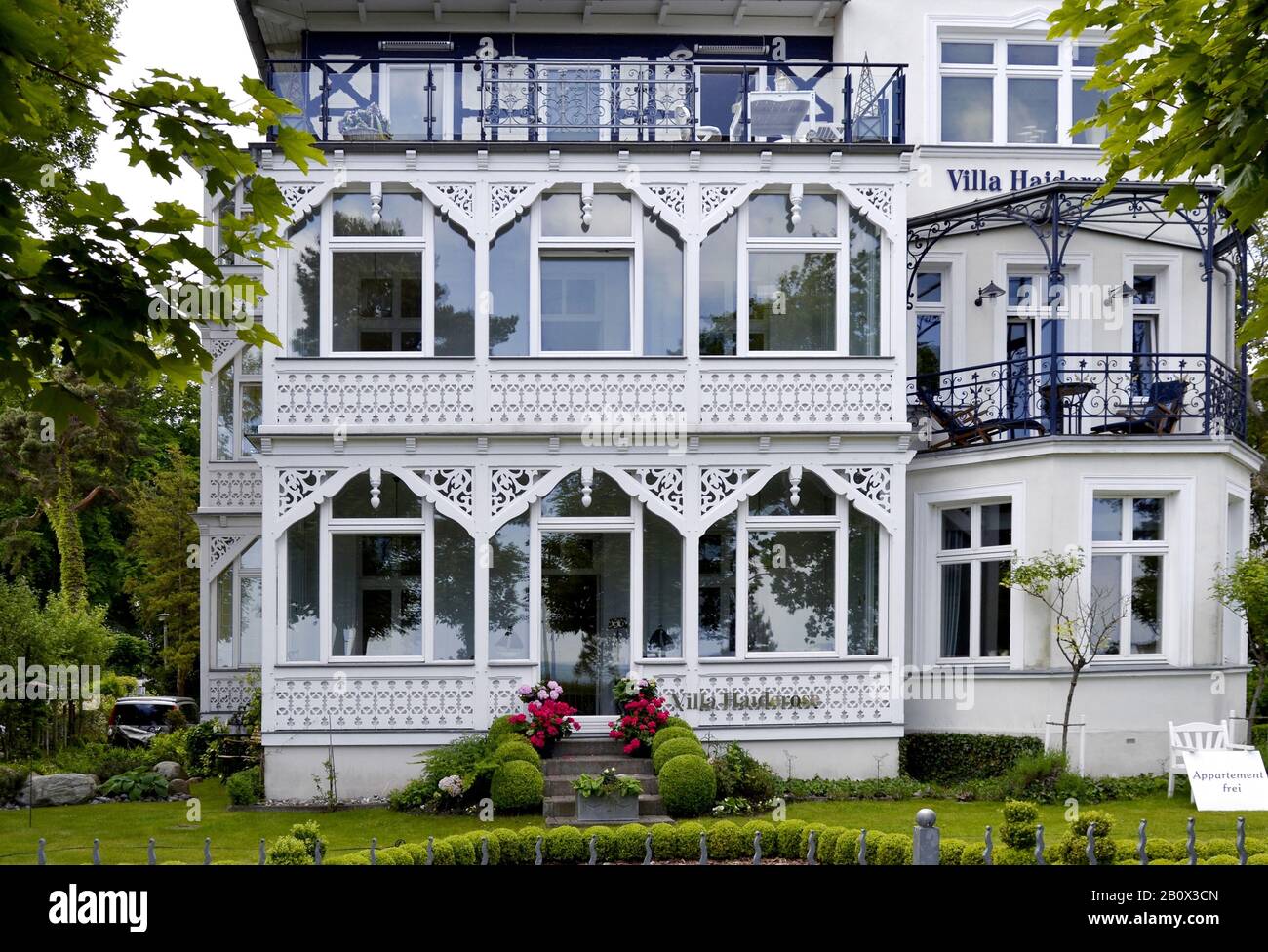 Villa, Architecture Spa, Ostseebad Binz, Ruegen, Mecklembourg-Poméranie Occidentale, Allemagne, Banque D'Images