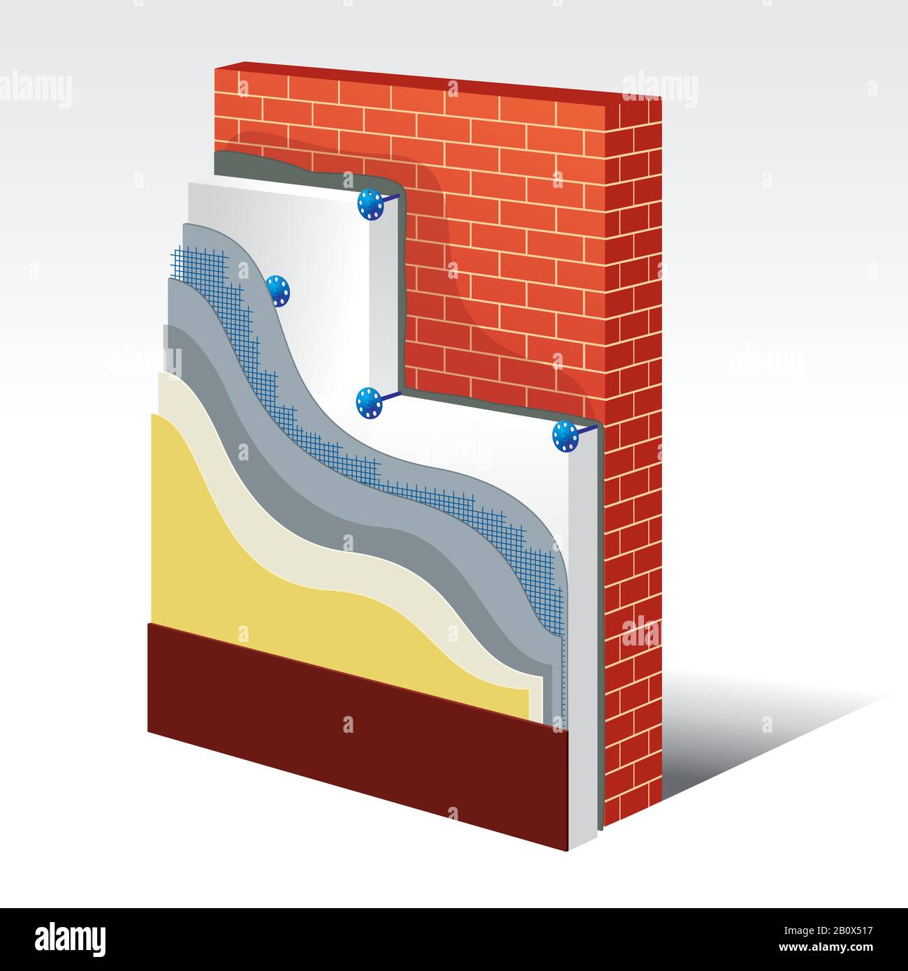 sch-ma-couches-transversales-d-un-mur-avec-isolation-thermique-en