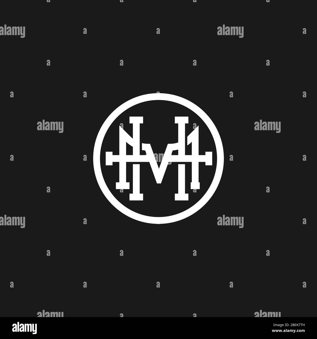 Logo vectoriel HM monogramme dans un style moderne Illustration de Vecteur