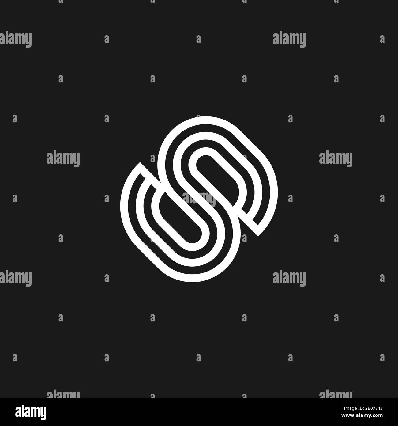 Logo vectoriel du monogramme S dans un style de ligne moderne Illustration de Vecteur