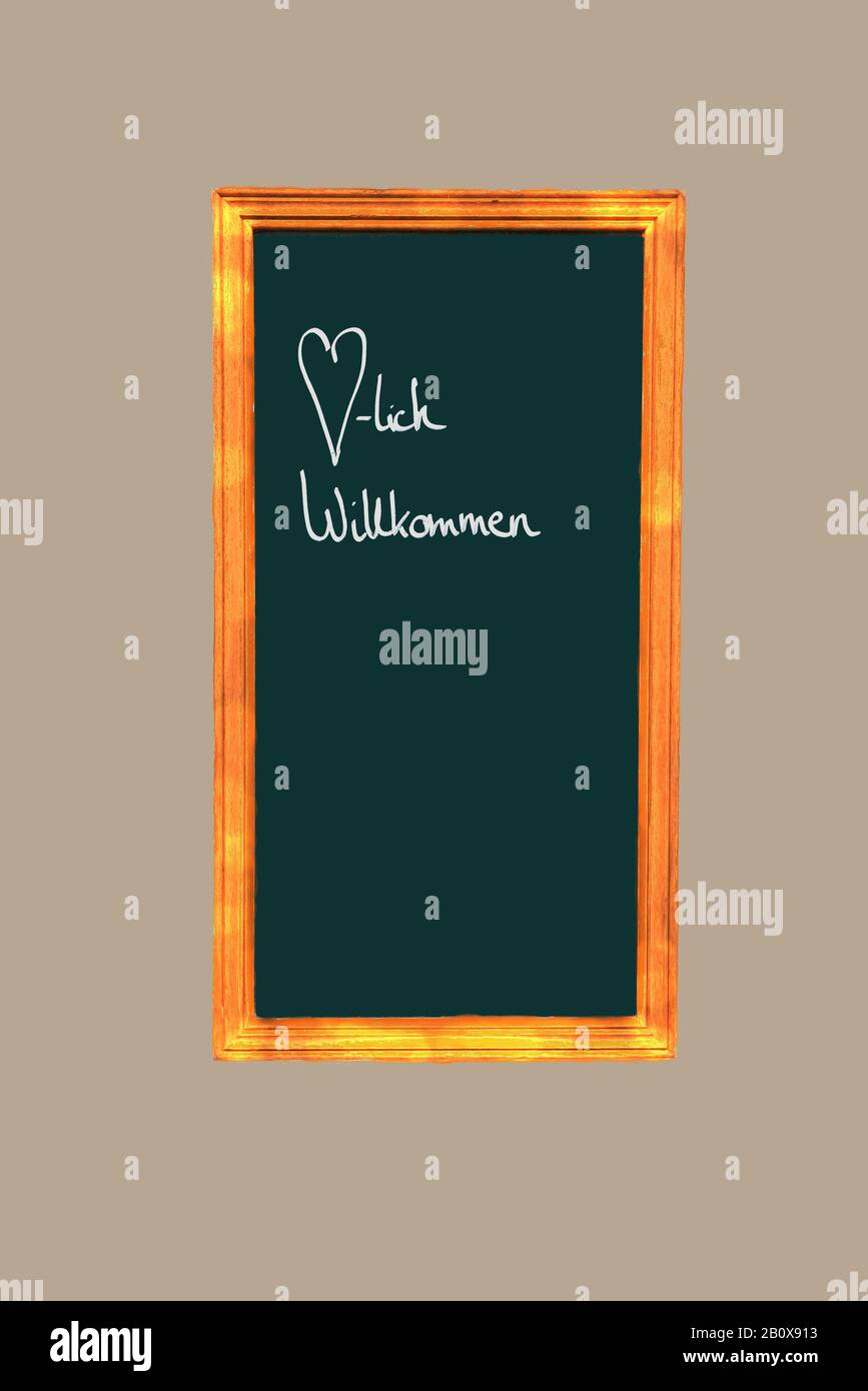 Anzeigetafel Willkommen Speisetafel Banque D'Images