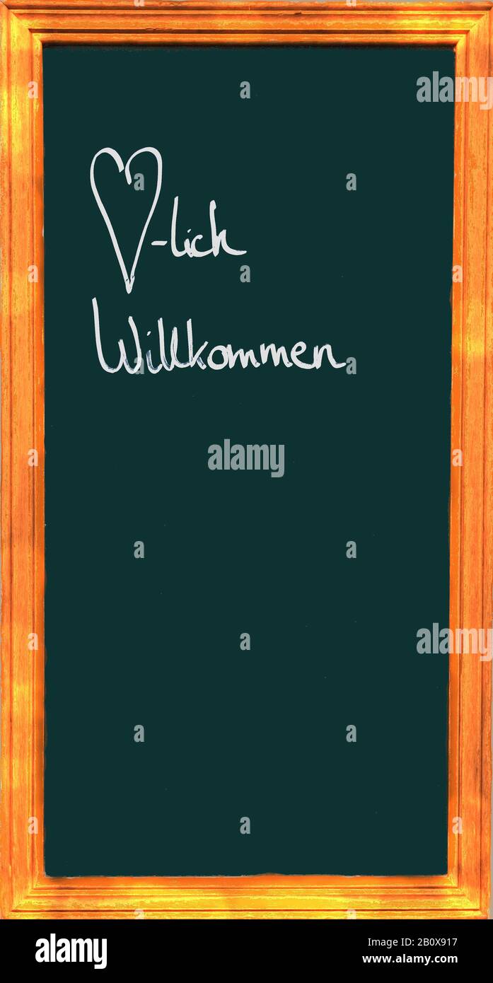 Anzeigetafel Willkommen Speisetafel Banque D'Images