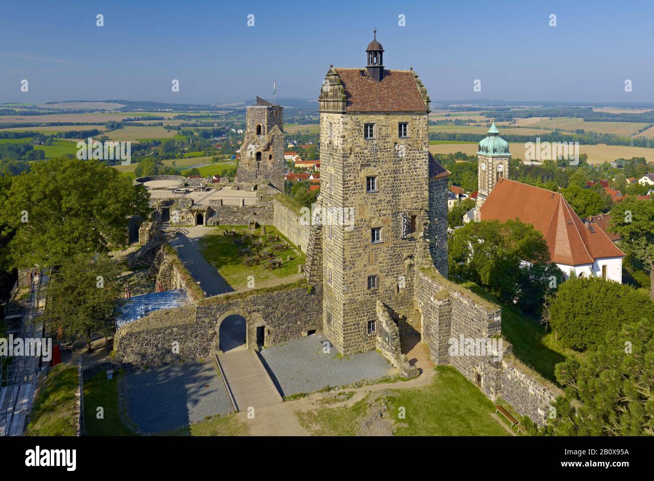 Siebenspitzturm Et Seigerturm, Château De Stolpen, Saxe, Allemagne, Banque D'Images