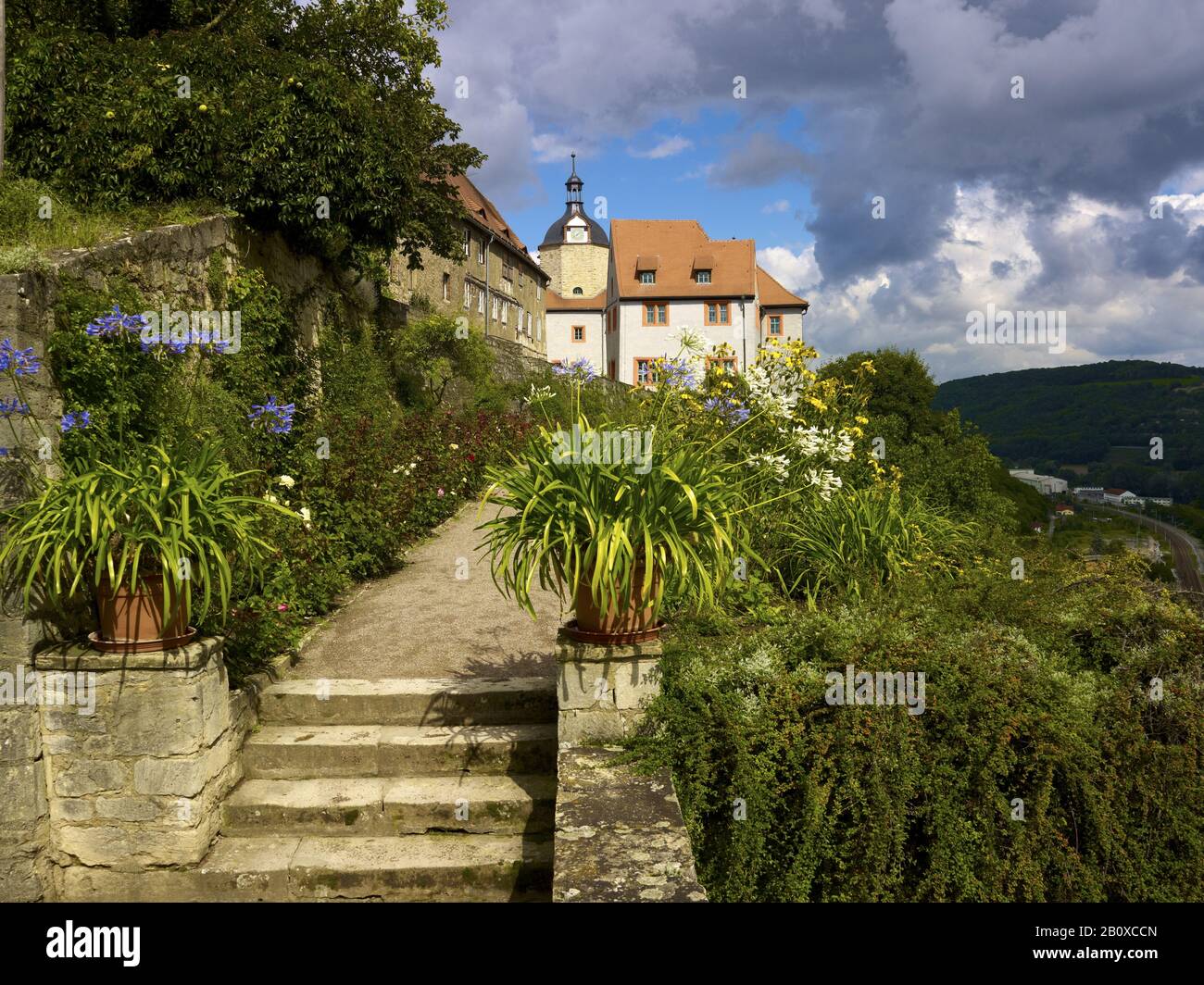 Vieux château, châteaux de Dornburg, Dornburg, Thuringe, Allemagne, Banque D'Images