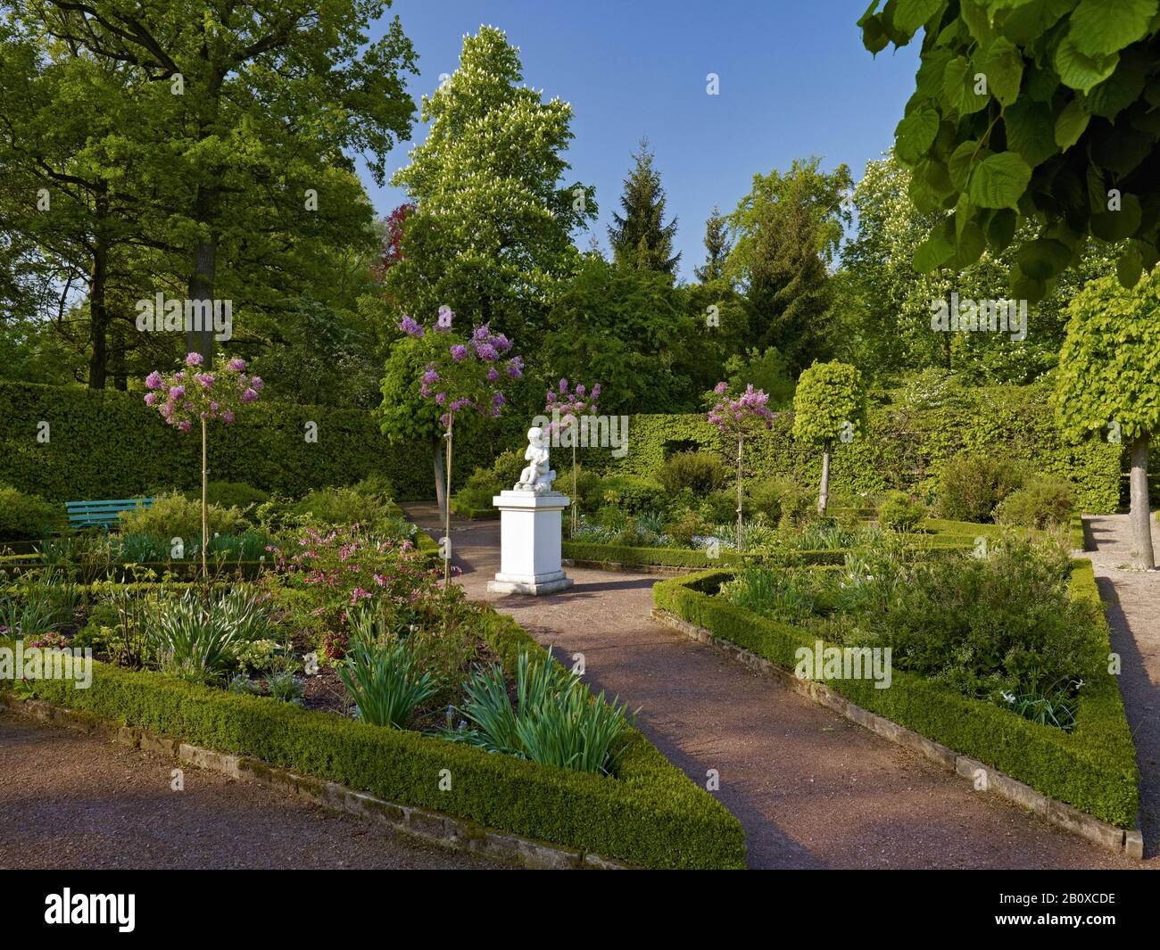 Jardin d'Amor au château du Belvédère près de Weimar, Thuringe, Allemagne, Banque D'Images