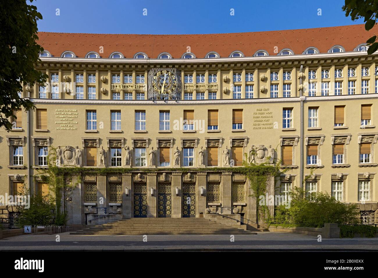 Bibliothèque allemande à Leipzig, Saxe, Allemagne, Banque D'Images