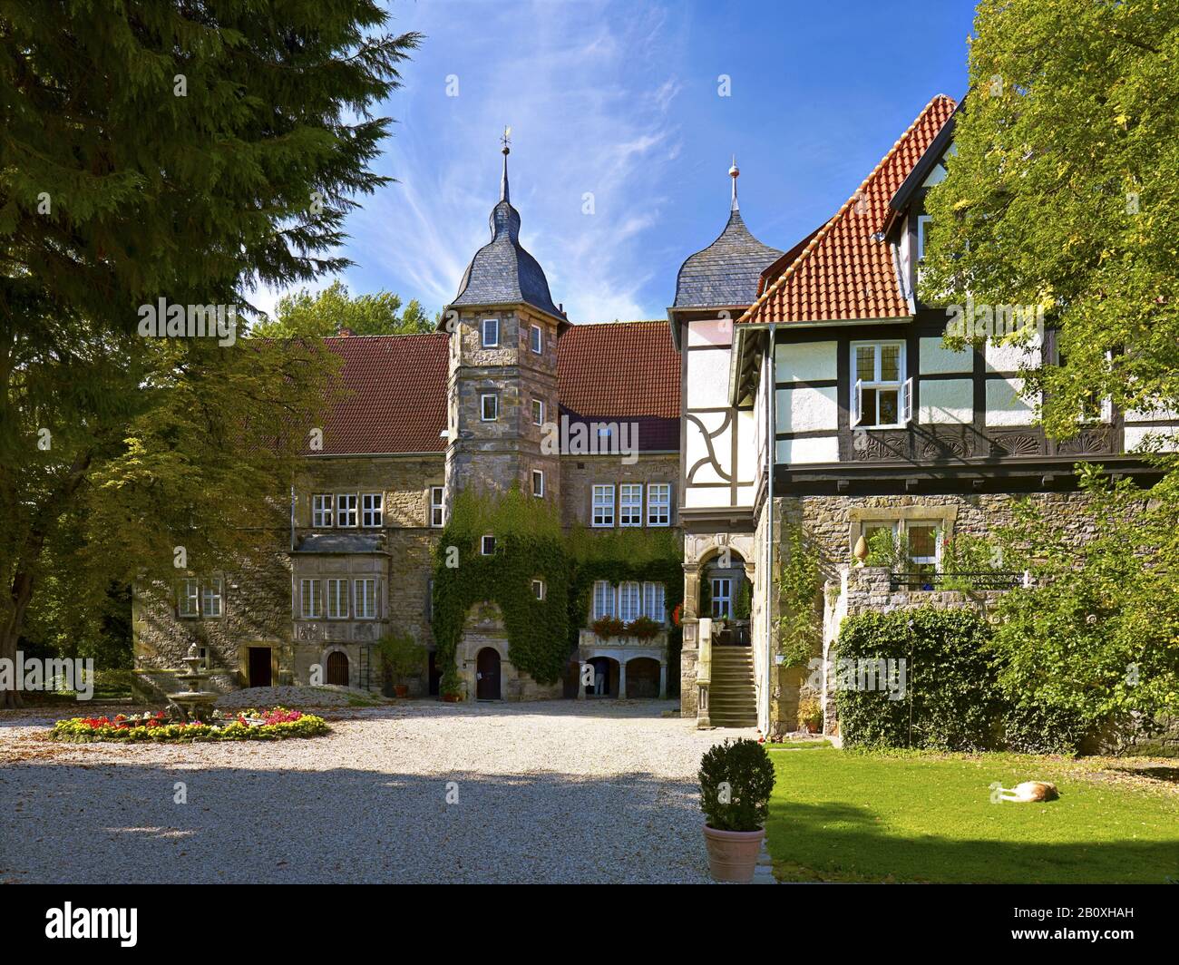 Schloss Schwedesdorf, Lauenau, Landkreis Schaumburg, Basse-Saxe, Allemagne, Banque D'Images