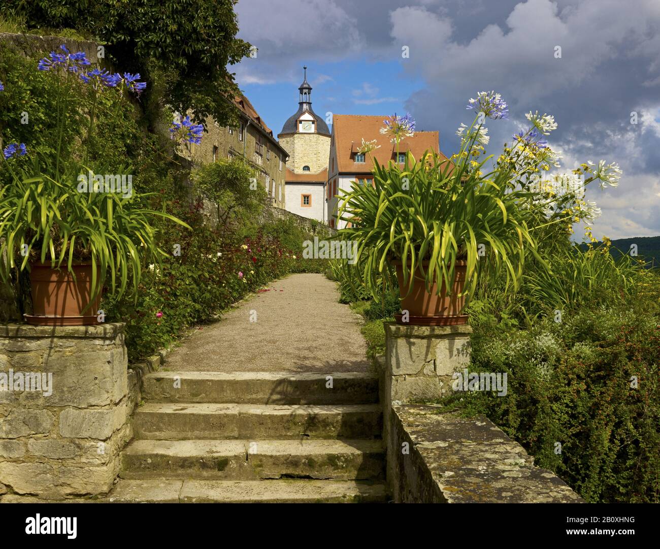 Vieux château, châteaux de Dornburg, Dornburg, Thuringe, Allemagne, Banque D'Images