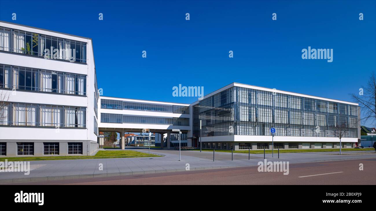 Bauhaus Bâtiment Dessau-Roßlau, Saxe-Anhalt, Allemagne, Banque D'Images