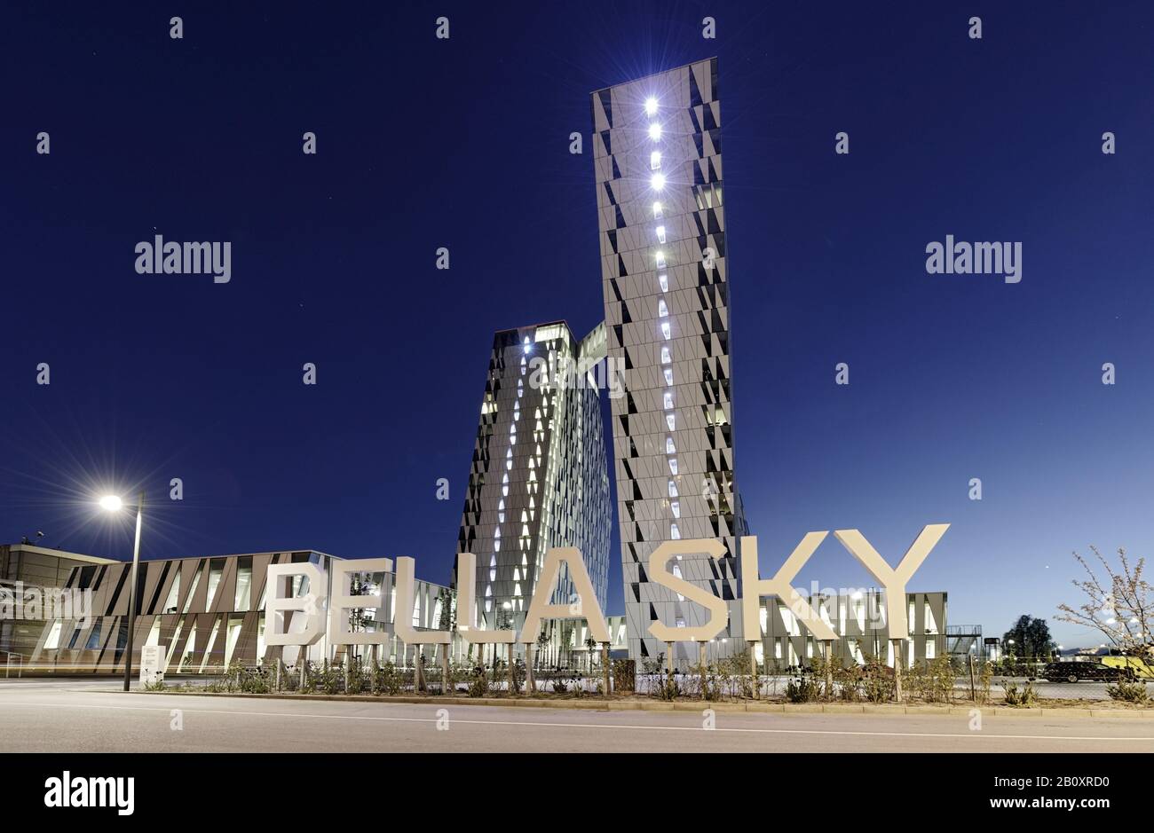 Hôtel Design Bella Sky, Örestad, Amager, Copenhague, Danemark, Banque D'Images
