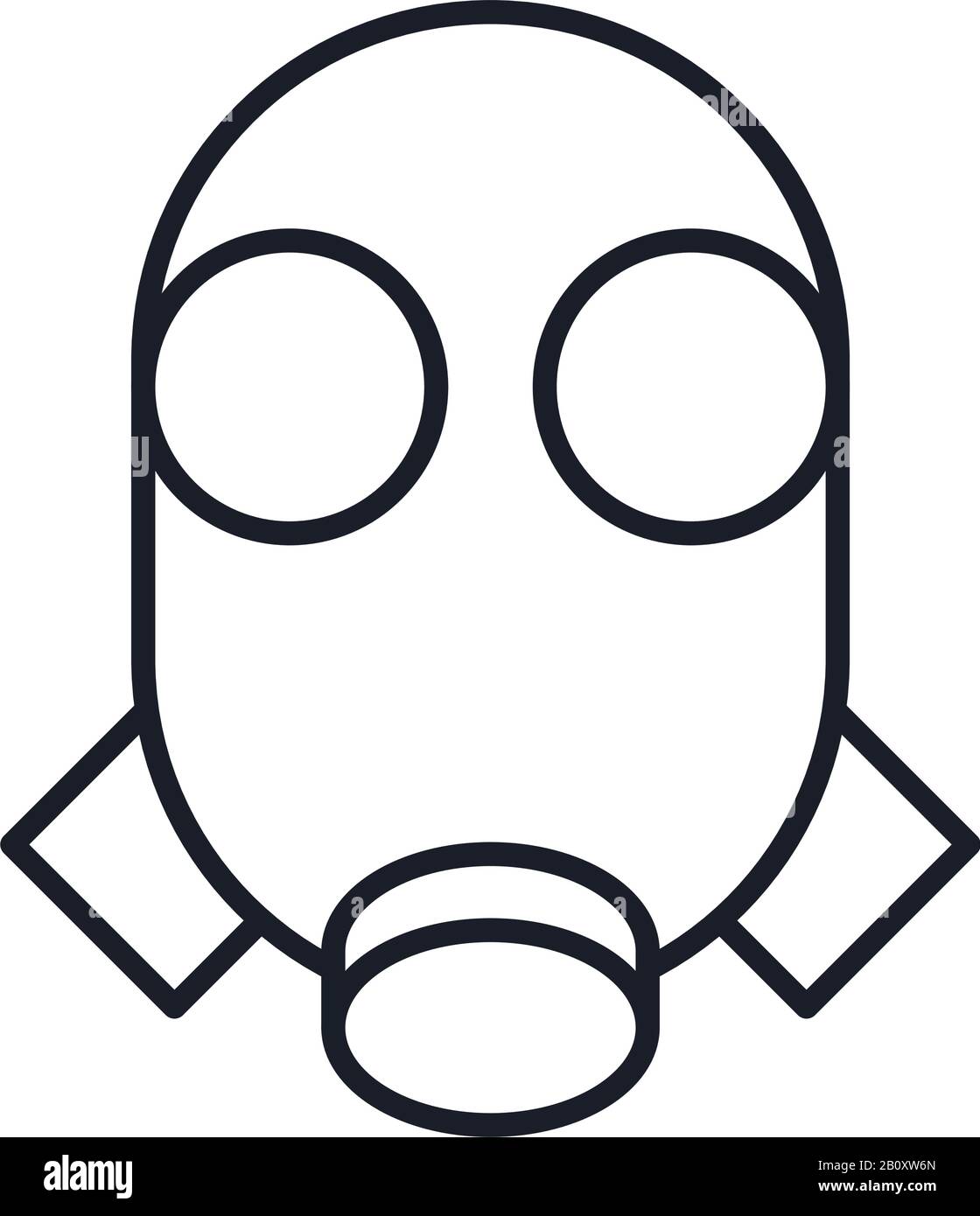 masque la ligne d'accessoire de protection et l'icône de style de remplissage Illustration de Vecteur