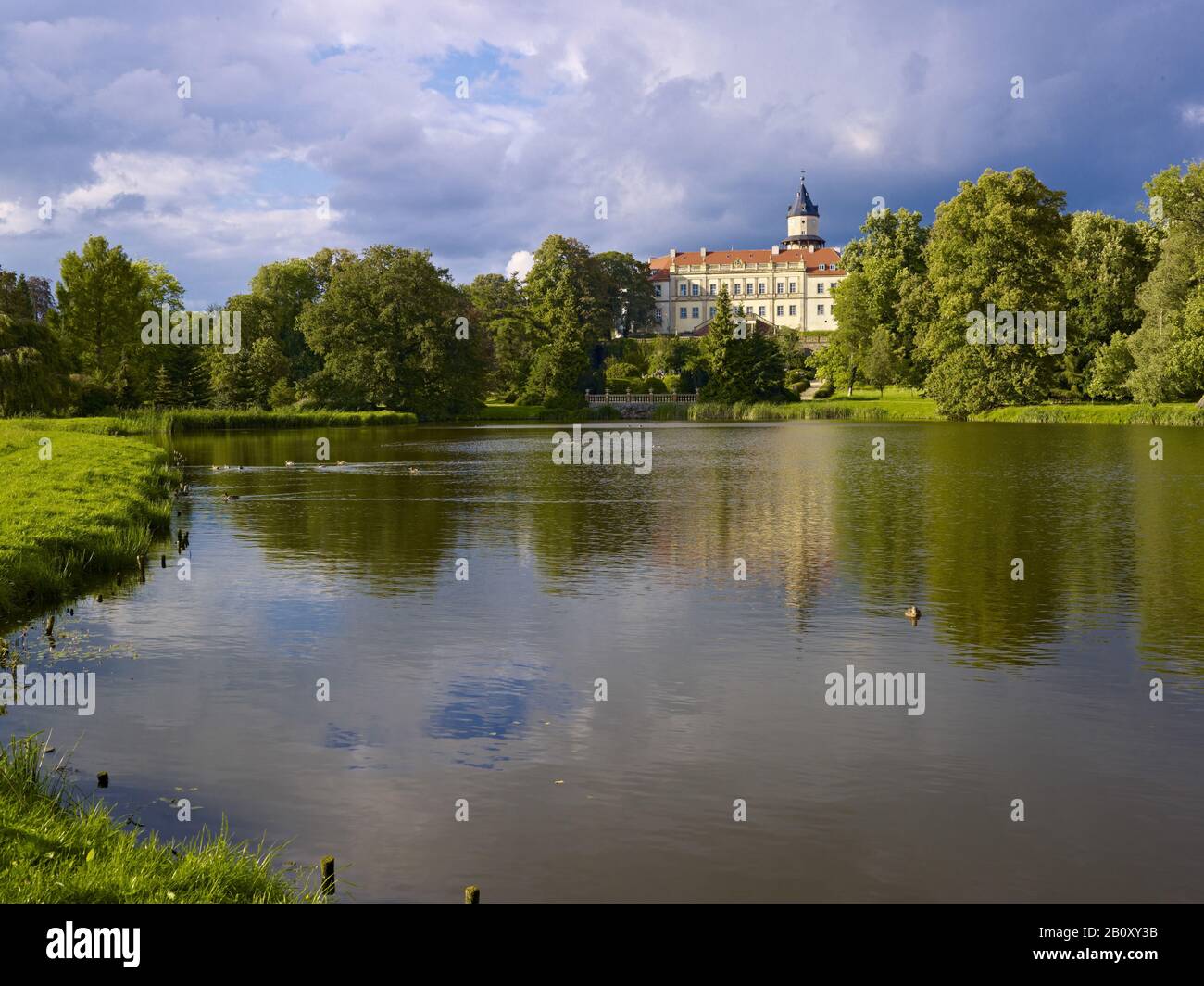 Château avec parc, Wiesenburg, Mark, Potsdam-Mittelmark district, Brandebourg, Allemagne, Banque D'Images