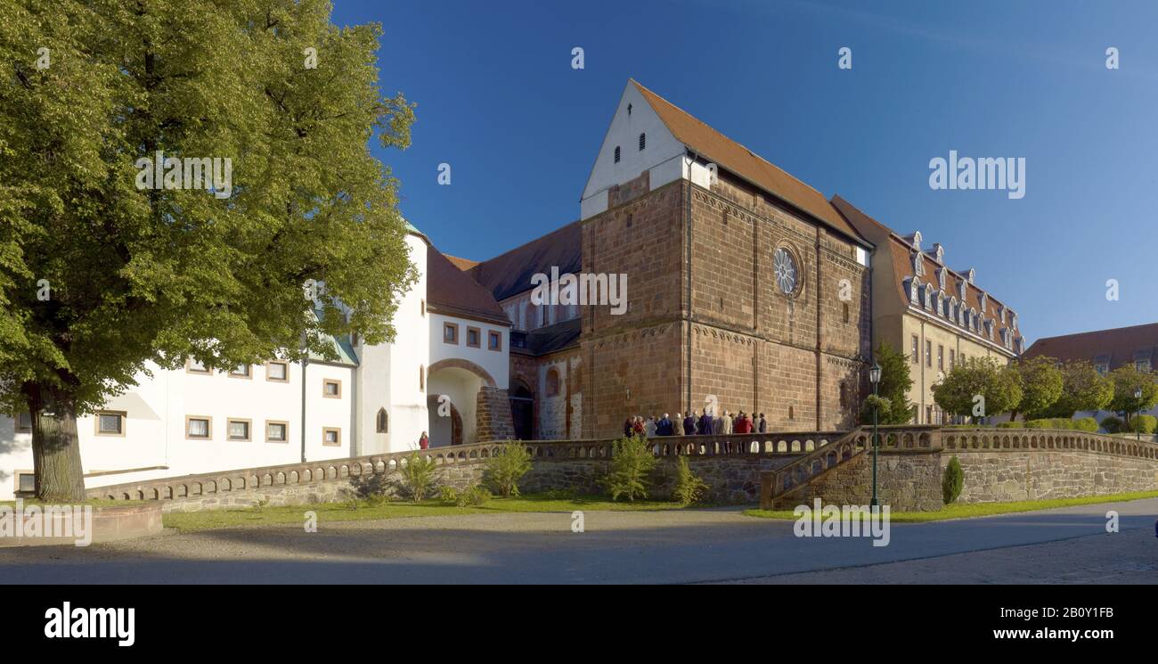 Église du monastère, bar ouest, Wechselburg, Saxe, Allemagne, Banque D'Images