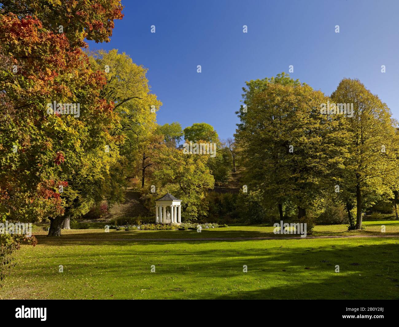 Temple des muses du Calliope dans le parc Tieburg, Thuringe, Allemagne, Banque D'Images