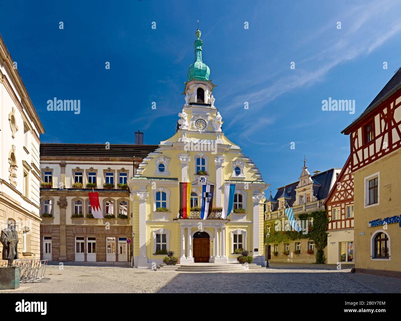 Ancienne mairie de Kulmbach, Haute-Franconie, Bavière, Allemagne, Banque D'Images