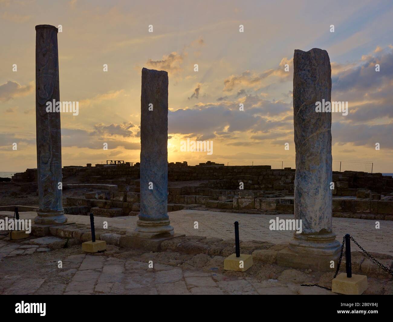 Site archéologique romain à Caesarea, quartier de Haïfa, Israël, Banque D'Images