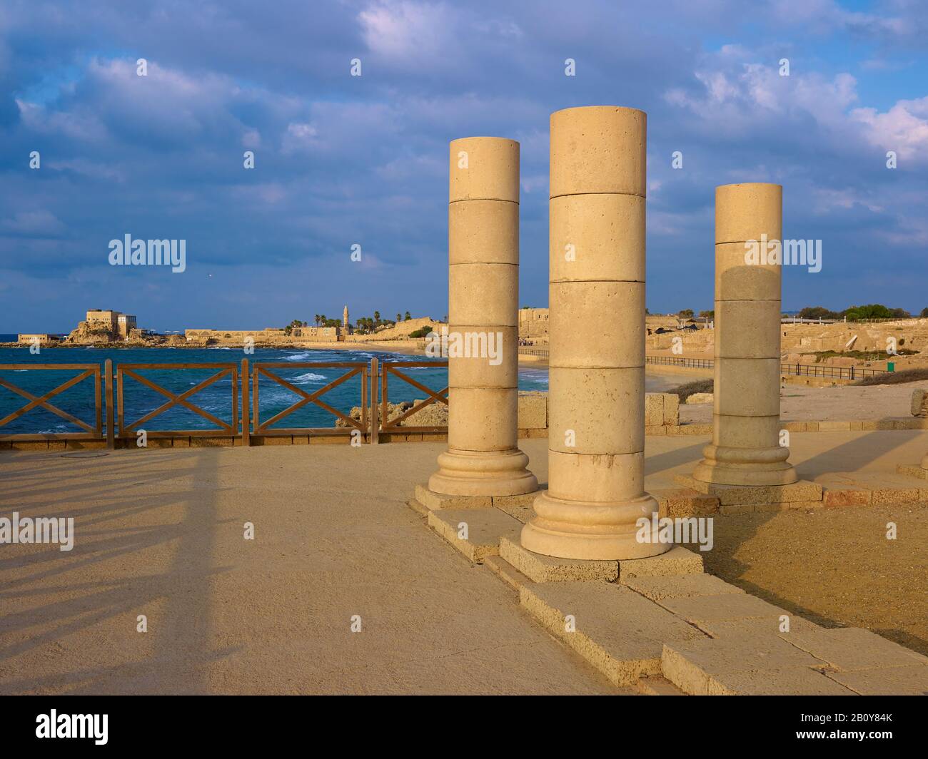 Site archéologique romain à Caesarea, quartier de Haïfa, Israël, Banque D'Images