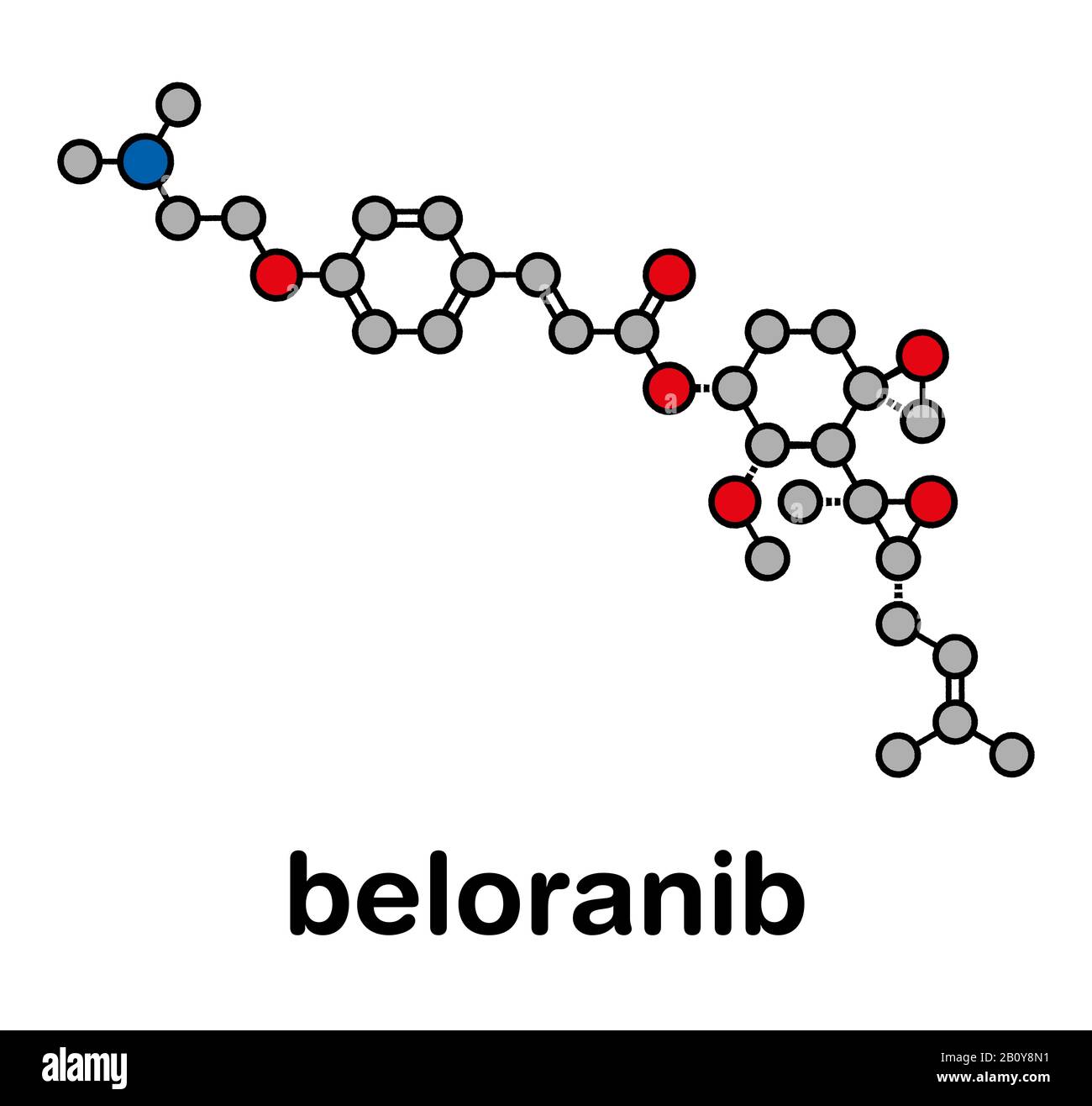 Molécule de médicament d'obésité Beloranib, illustration Banque D'Images